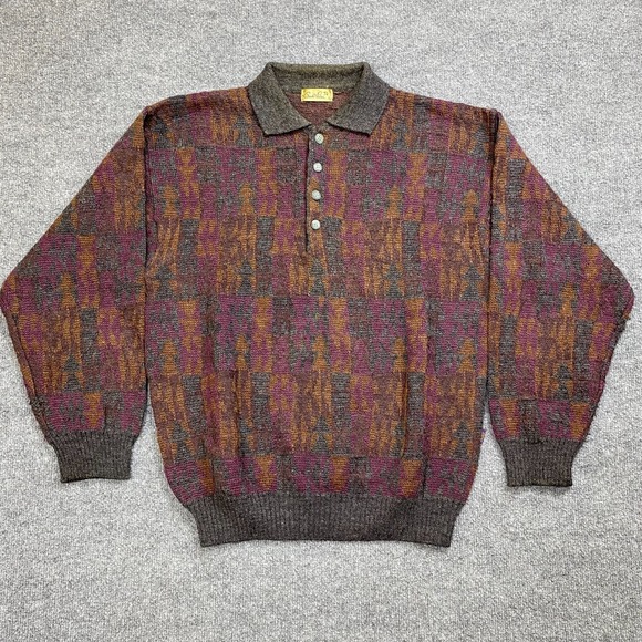 Arnold palmer Other - Arnold Palmer Men's Large Pullover‎ Sweater Quarter Button 90s Orange Purple